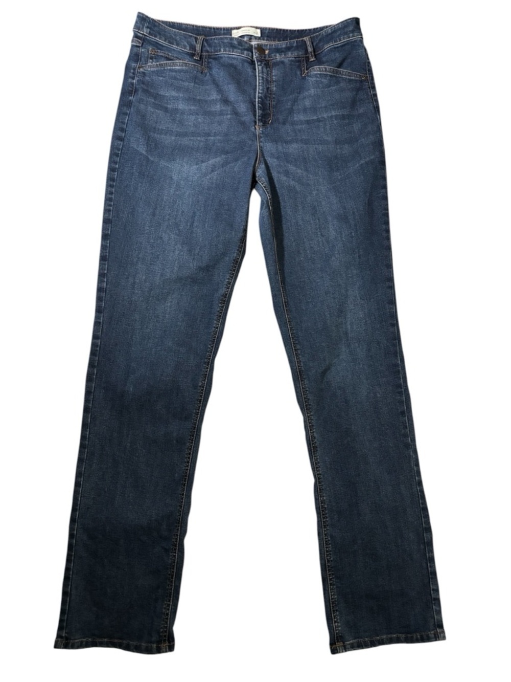 J.Jill Smooth Fit Straight Leg Jeans Sz 16 Tall Dark Wash Stretch Denim Classic